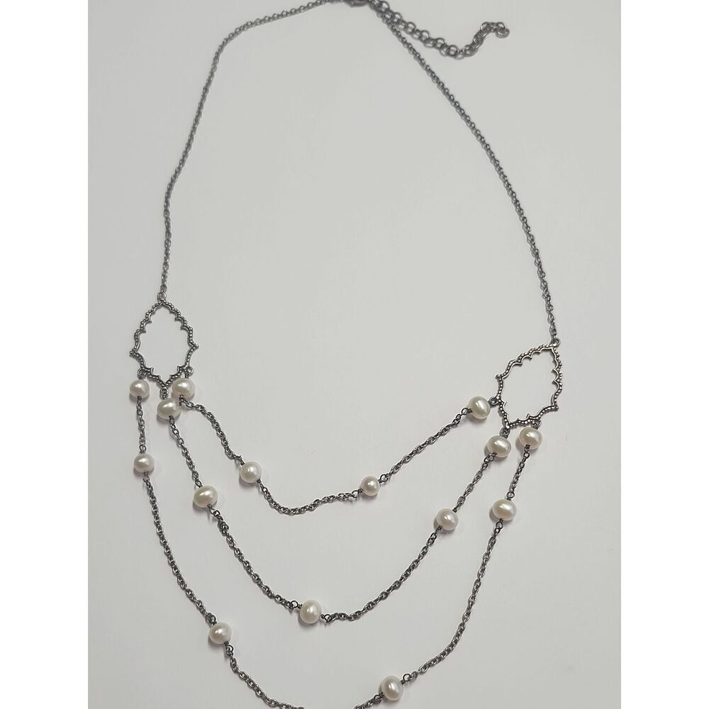 Sara Blaine Willow House Sterling Silver Multi-Strand Pearl Accent Necklace